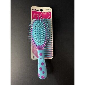 Scunci Girl 2-Pc Set - 7” Padded Brush and 4.5” Comb - Blue & Purple -Brand New